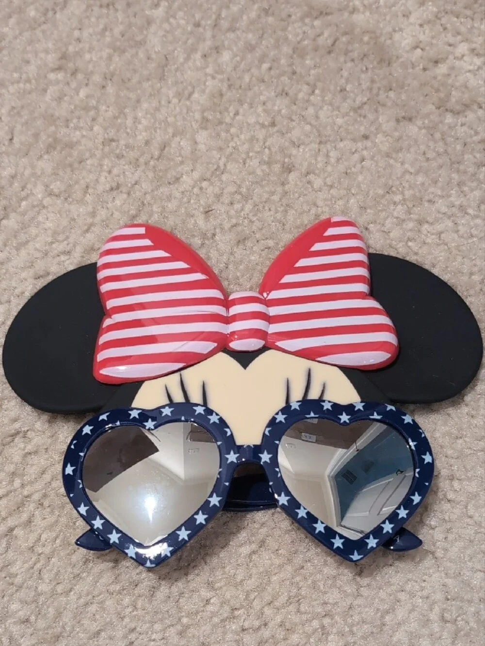 Disney Red Glitter Minnie Ear Headband with Heart Bow